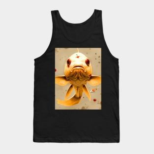 Koi Pond: Ginrin Chagoi Koi Prosperity, Good Luck, and Beauty on a Dark Background Tank Top